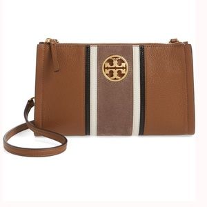 Tory Burch Carson Stripe Leather Crossbody Bag